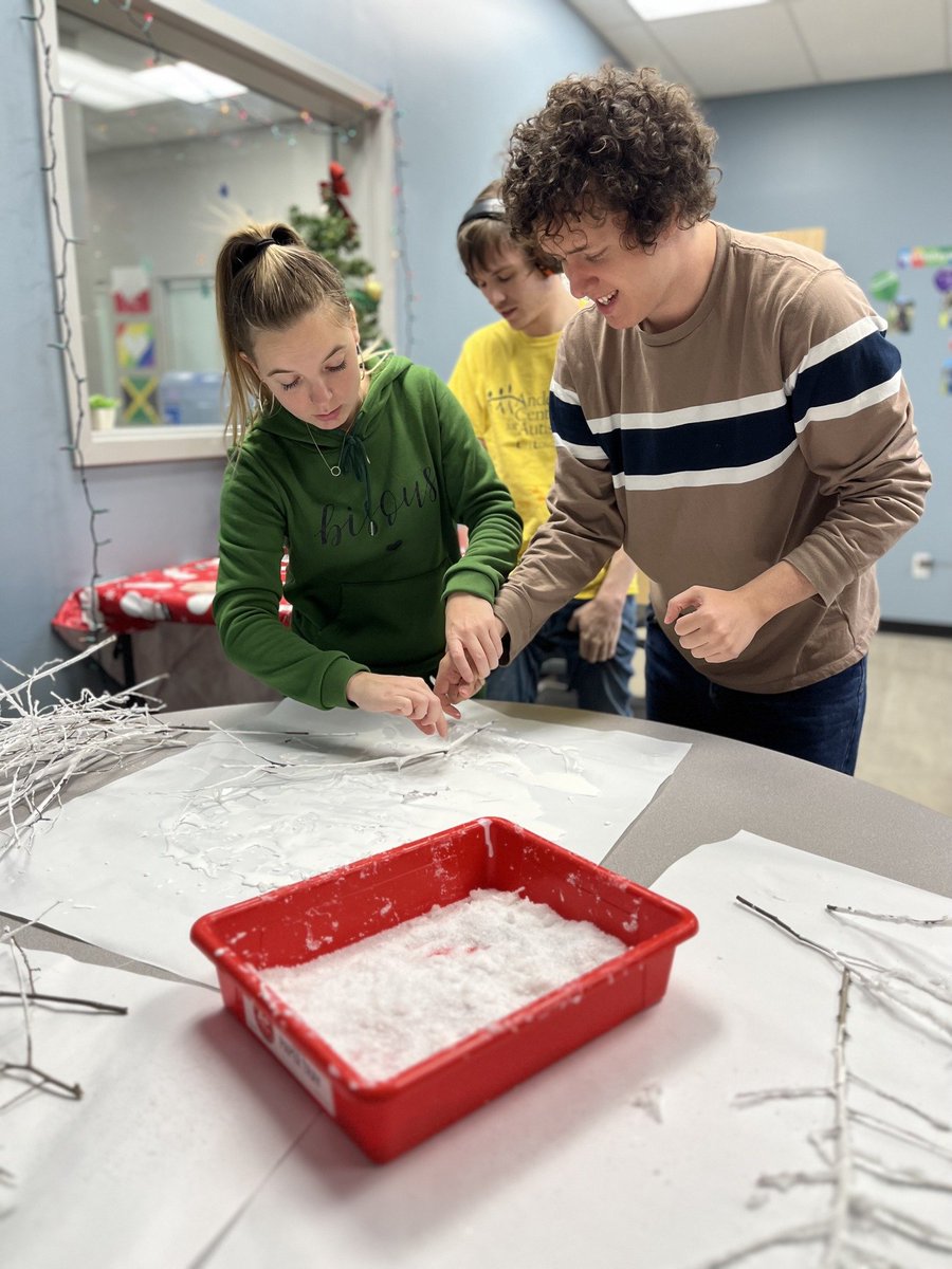 AndersonAutism's tweet photo. The gents at Horton Way LifeLong Learning Center have been busy making #holiday decorations for the ACA team member holiday party. ACA team members - stop by the AEC gymnasium TODAY from 12PM to 4:30PM to see the wintry wonderland they have created! #AdultProgram #Autism #1in44 https://t.co/EfqWNQ7ALy