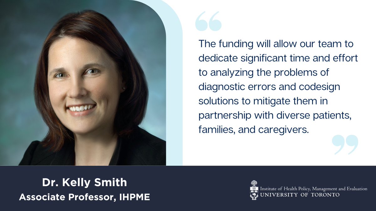 IHPME (@ihpmeuoft) on Twitter photo Congratulations to IHPME's <a href="/KellySmithPhD/">Kelly Smith, PhD</a>, and the teams from <a href="/MGHToronto/">Michael Garron Hospital</a>, <a href="/MedStarHealth/">MedStar Health</a>, & <a href="/bcmhouston/">BCMHouston</a> for their grant from <a href="/AHRQNews/">AHRQ</a> for the Patient Partnered Diagnostic Center of Excellence!
Learn more here: buff.ly/3UZuT79.
cc: <a href="/kmillerdrph/">Kristen Miller</a> & <a href="/hhask/">Helen Haskell</a> Congratulations to IHPME's <a href="/KellySmithPhD/">Kelly Smith, PhD</a>, and the teams from <a href="/MGHToronto/">Michael Garron Hospital</a>, <a href="/MedStarHealth/">MedStar Health</a>, & <a href="/bcmhouston/">BCMHouston</a> for their grant from <a href="/AHRQNews/">AHRQ</a> for the Patient Partnered Diagnostic Center of Excellence!
Learn more here: buff.ly/3UZuT79.
cc: <a href="/kmillerdrph/">Kristen Miller</a> & <a href="/hhask/">Helen Haskell</a>