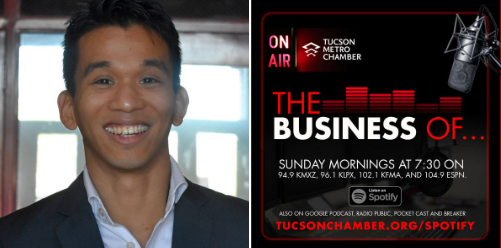 TucsonChamber's tweet photo. Learn more about Jensen Azaria-Suzumoto, CEO/President/Founder of Higher Ground, and the positive impact made in the lives of Tucson's youth. 

Tune in Sunday morning at 7:30 a.m. on 94.9 KMXZ, 96.1 KLPX, 102.1 KFMA, and 104.9 ESPN. @higherground_07 #Tucson #community #youth https://t.co/qn816g981r