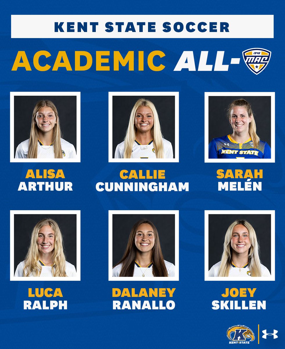 KentStSoccer's tweet photo. Congratulations to our 6️⃣ Academic All-MAC award winners! 

Putting in work on the field and in the classroom!📚💪

#GoFlashes⚡️ https://t.co/6gab8XqrQY