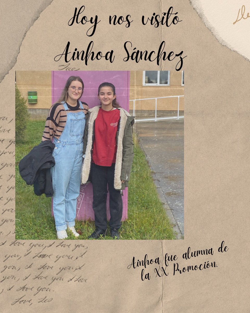 IESOCanal's tweet photo. #ElTiempoVuelve. Hoy vino a vernos Ainhoa Sánchez, alumna de la XX Promoción. Además, su hermana Andrea ha comenzado 1º de ESO este año.

#educación #educaciónsecundaria #villamuriel #palencia #encuentros #canaldecastilla https://t.co/p2b5QIYQxn