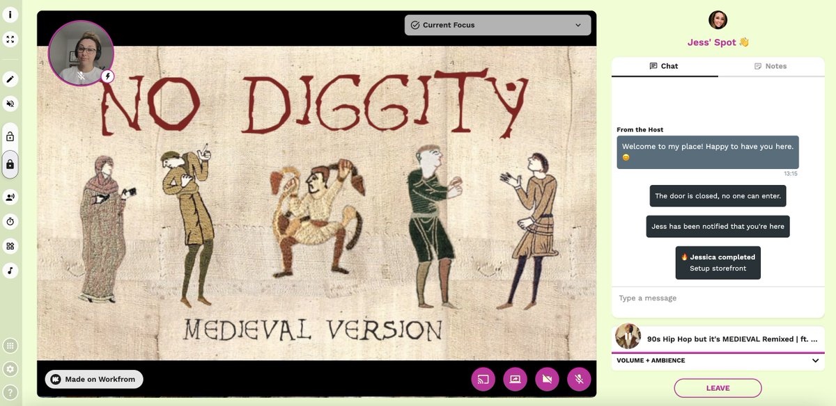 jescas's tweet image. Now streaming in my @workfrom cafe, 90s Hip Hop but it&apos;s MEDIEVAL. 

Thank you @BeedleTheBardcore on YouTube for making this 😄

workfrom.com/@jessica