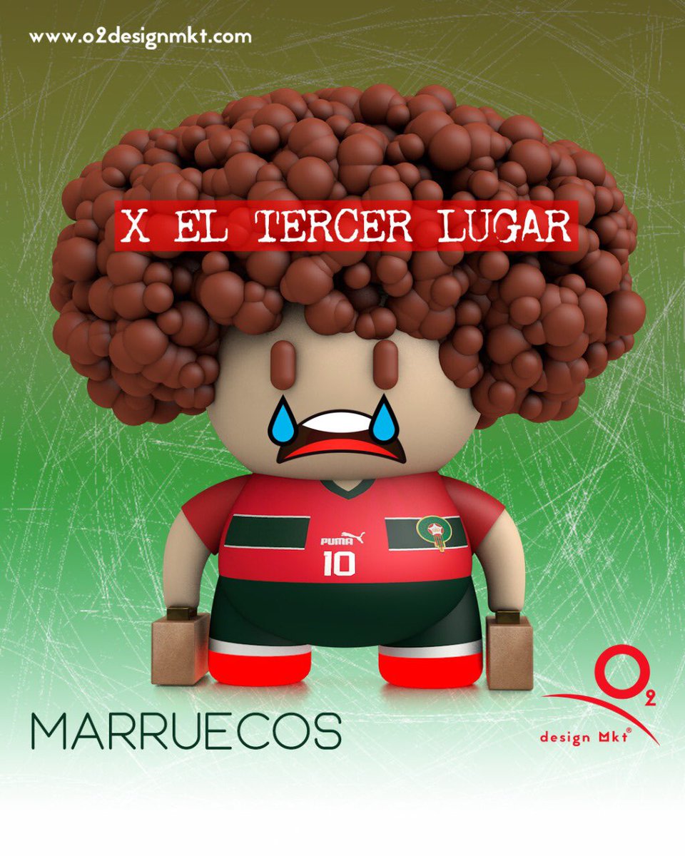 O2Designmkt's tweet photo. Francia 🇫🇷 derrota a Marruecos 🇲🇦 por 2 a 0 y pasa a la final 🏆, ⚽️3D Design by @kikesawer #francia #marruecos #mundial2022 #mundialqatar2022 #worldcup #worldcup2022 #kikesawer #o2designmkt #worldcupqatar #cartoon #3d #branding #brand #illustration https://t.co/H6nNP4DWbl https://t.co/k6SKvoC0Kp