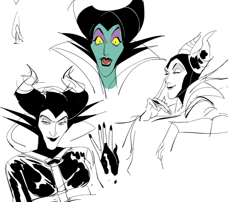 i don't think i've ever attempted to draw og maleficent before 