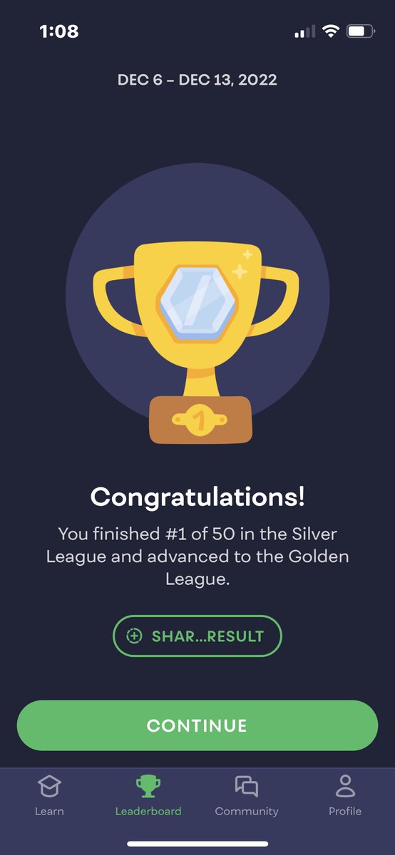 codewithandre's tweet photo. 🥇In Silver League
#determined
#mimo #mimoapp #LearnToCode #code #webdevelopment #python #css #html #javascript #sql #react #programming #coder #programmer #tech #technology #app #android #ios #FrontEndDeveloper #backend #FullStack #100daysofcoding https://t.co/s4woIeFLTH