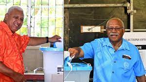 #FijiElections2022 On current trends, Bainimarama's FFP likely to be re-elected with 28-30 seats. Strong showing by Rabuka's PAP with 24-26. NFP 4-6. SODELPA 0-1. FLP & other parties 0.