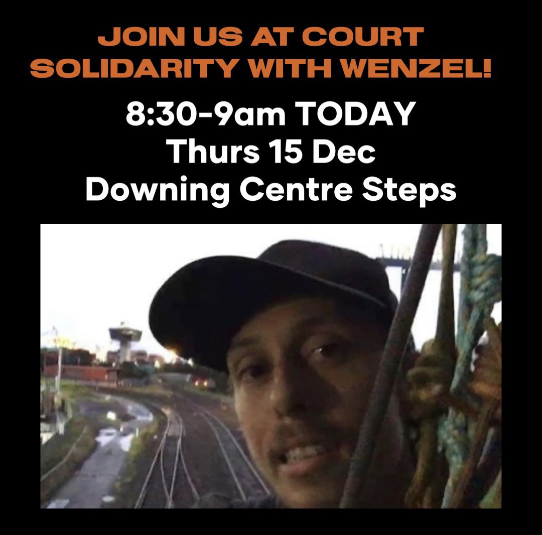 XRebellionAus's tweet image. STAND WITH WENZEL! #ProtectProtest!

Wenzel is one of over a dozen nonviolent climate activists getting hit by the repressive NSW Govt’s bipartisan anti-protest laws for daring to demand climate justice and a liveable planet.

#ResistRepression
#ClimateEmergency  

Sydney: