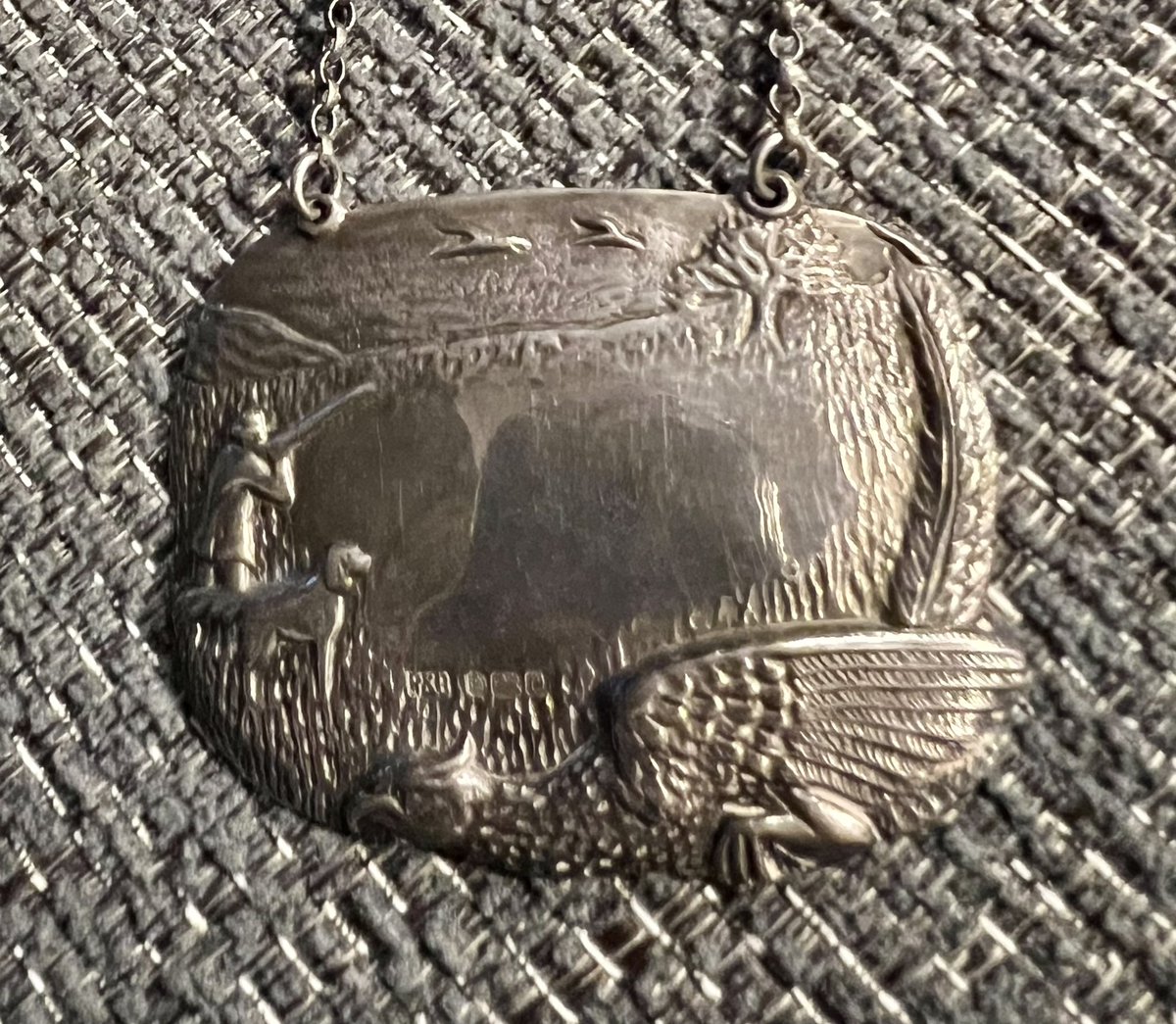 JonTitley's tweet photo. @baggottsilver I know your a fan of a decanter label , I wanted to share these 3 I picked up today , not engraved and a set I guess , not sure if there are more designs of a hunting nature? https://t.co/RXPJLAROrr