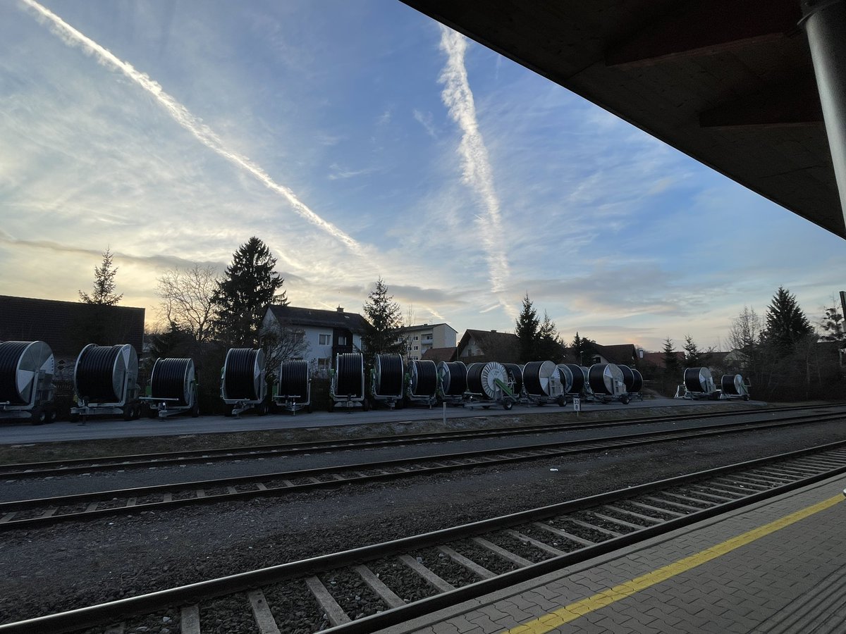 Bauer Rainstars lined up ready for despatch to the UK for next season.  #irrigation #dealerconference #voitsberg #bauer #rainstar