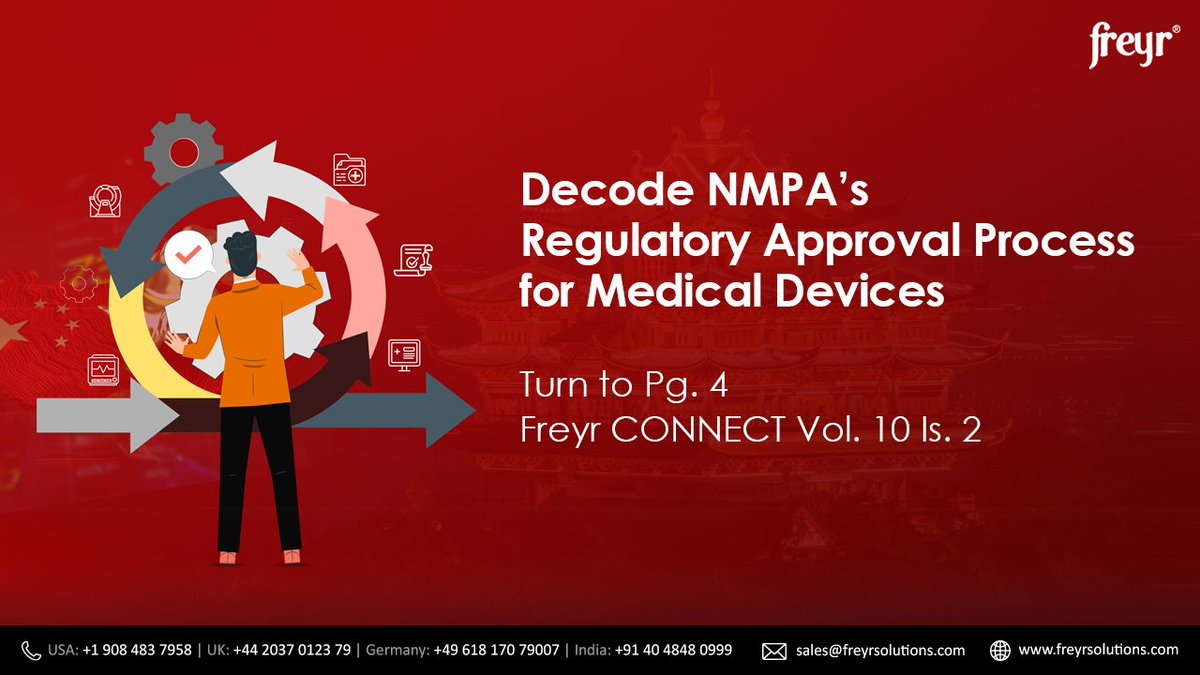 FreyrSolutions's tweet photo. Decode #NMPA’s #approval #process for #medicaldevices. #Read through the #thoughtleadership #article published in the latest Issue of #FreyrCONNECT Vol. 10. Turn to page no.4.
https://t.co/CaPLNrN3Qg https://t.co/v5oSjttXxA