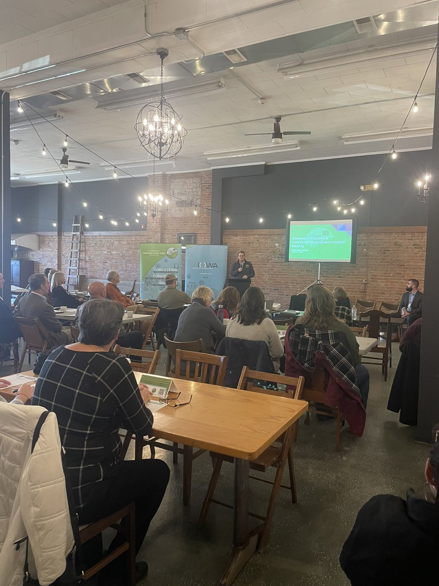 We’re in Nevada today for the biannual meeting with <a href="/IARuralCouncil/">Iowa Rural Development Council</a>! Hearing from Mayor <a href="/brettbarker/">Brett Barker</a>, <a href="/IALtGov/">Lt. Gov. Chris Cournoyer</a>, and a panel of local leaders to kick off the morning. <a href="/CityofNevadaIA/">City of Nevada, IA</a>