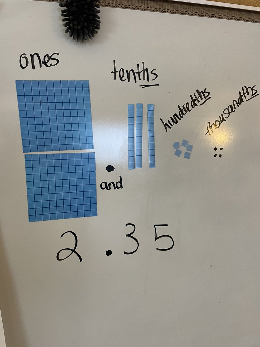 JessDCunningham's tweet photo. Building decimals to help us understand rounding. #domath #numbersense #CRA @SeatackDream https://t.co/zM70DfM5XY