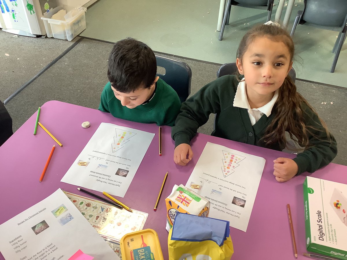 Comet_class's tweet image. Today the children designed and worked out the cost of their biscuit so they can hopefully make a profit on Friday #letsinvestigatemoney #mathsandnumeracy #reallifecontexts