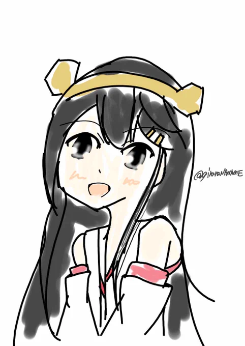 #艦これ版深夜の真剣お絵描き60分一本勝負#艦これ版真剣お絵描き60分一本勝負_20221214#榛名 #艦これ 