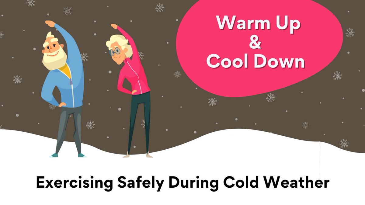 RealJewelRide's tweet photo. Don't let falling temperatures stop your outdoor #Exercise plans!  Exercise safely by #WarmingUp and #CoolingDown. Stretching or walking in place can prepare and restore your muscles before and after a workout.
#exercisesafely #exercise #NIA https://t.co/hGwy9l4lC2