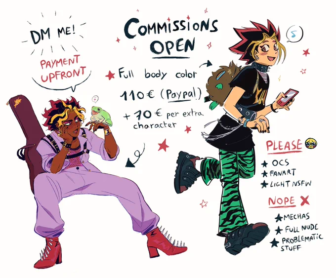 ✨COMMISSIONS OPEN✨ 
i'll be taking a fes slots, please dm me ! 