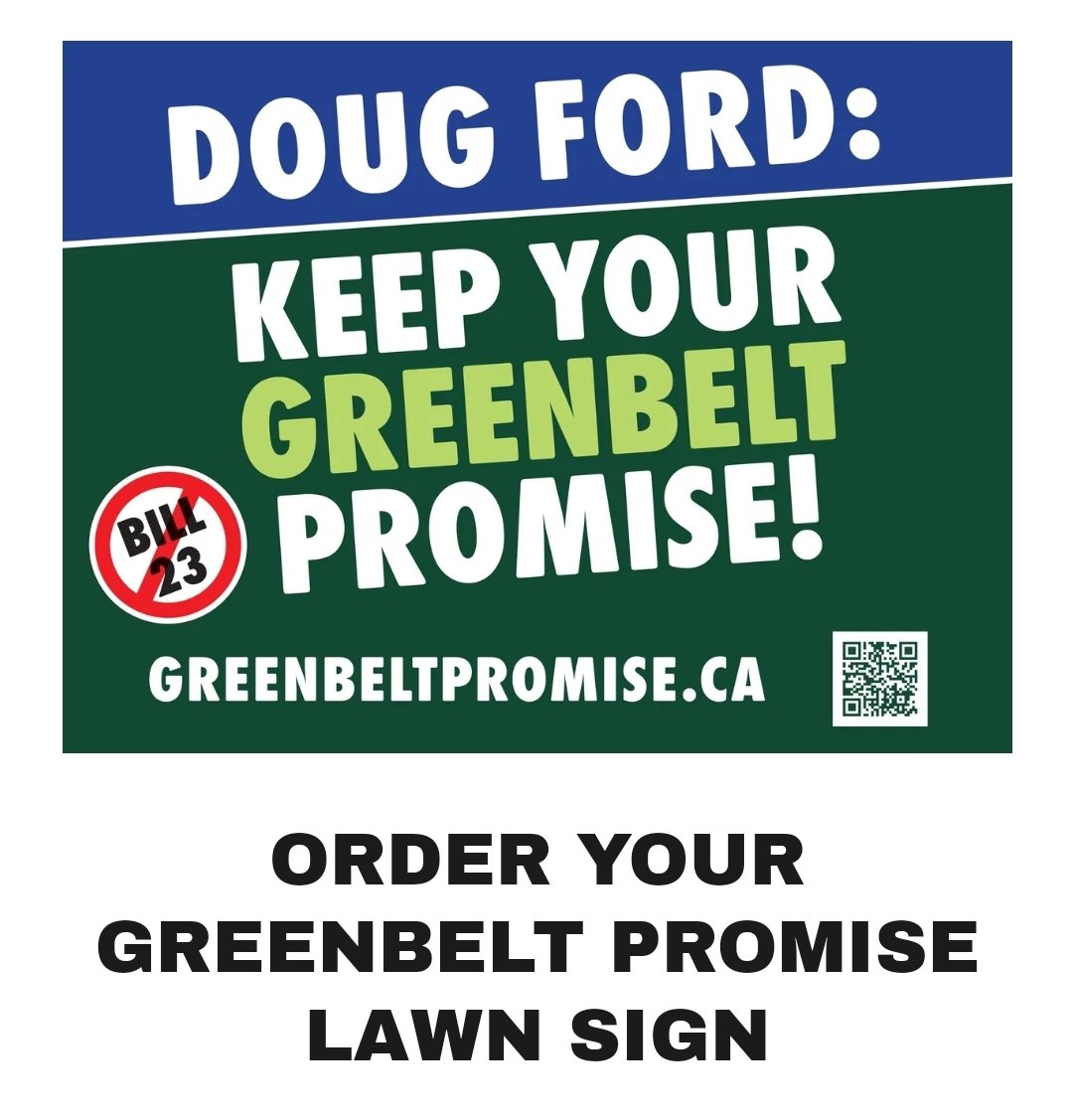 CattleDog22's tweet photo. Signs now available for pickup in Toronto. Email them on the website below.
#RepealBill23
#HandsOffTheGreenbelt
#Greenbelt
https://t.co/wpoAuH1Moe https://t.co/SxQWUcERs8