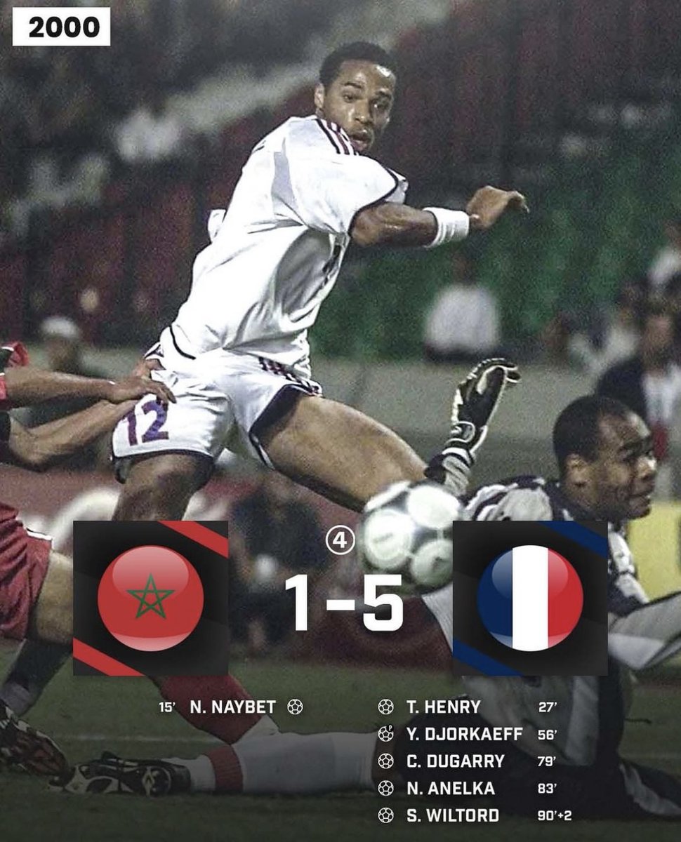 433's tweet photo. The previous meetings between 🇫🇷 &amp; 🇲🇦 ⚔️ https://t.co/BnQx5ElKPY