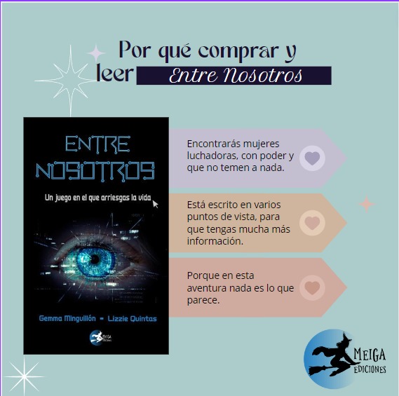 MeigaEdiciones's tweet image. ¡Ya a la venta! 
#EntreNosotros ya está disponible ibas paa todos vosotros. 
Os dejamos 3 razones para comprar y empezar a leer esta gran aventura 😉