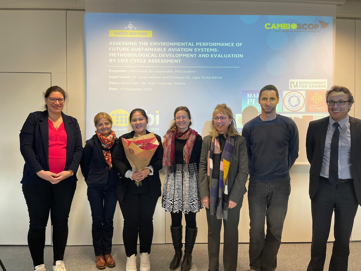 Congratulations to Pimchanok Su-ungkavatin (alias Pla) of <a href="/cambioscop/">Cambioscop</a>, who was recommended for the title of Dr. from <a href="/INSAToulouse/">INSA Toulouse</a> today. Pla studied the environmental consequences of &gt; 50 scenarios of future aviation. The viva is available on YouTube: youtube.com/watch?v=q5Ka8B…