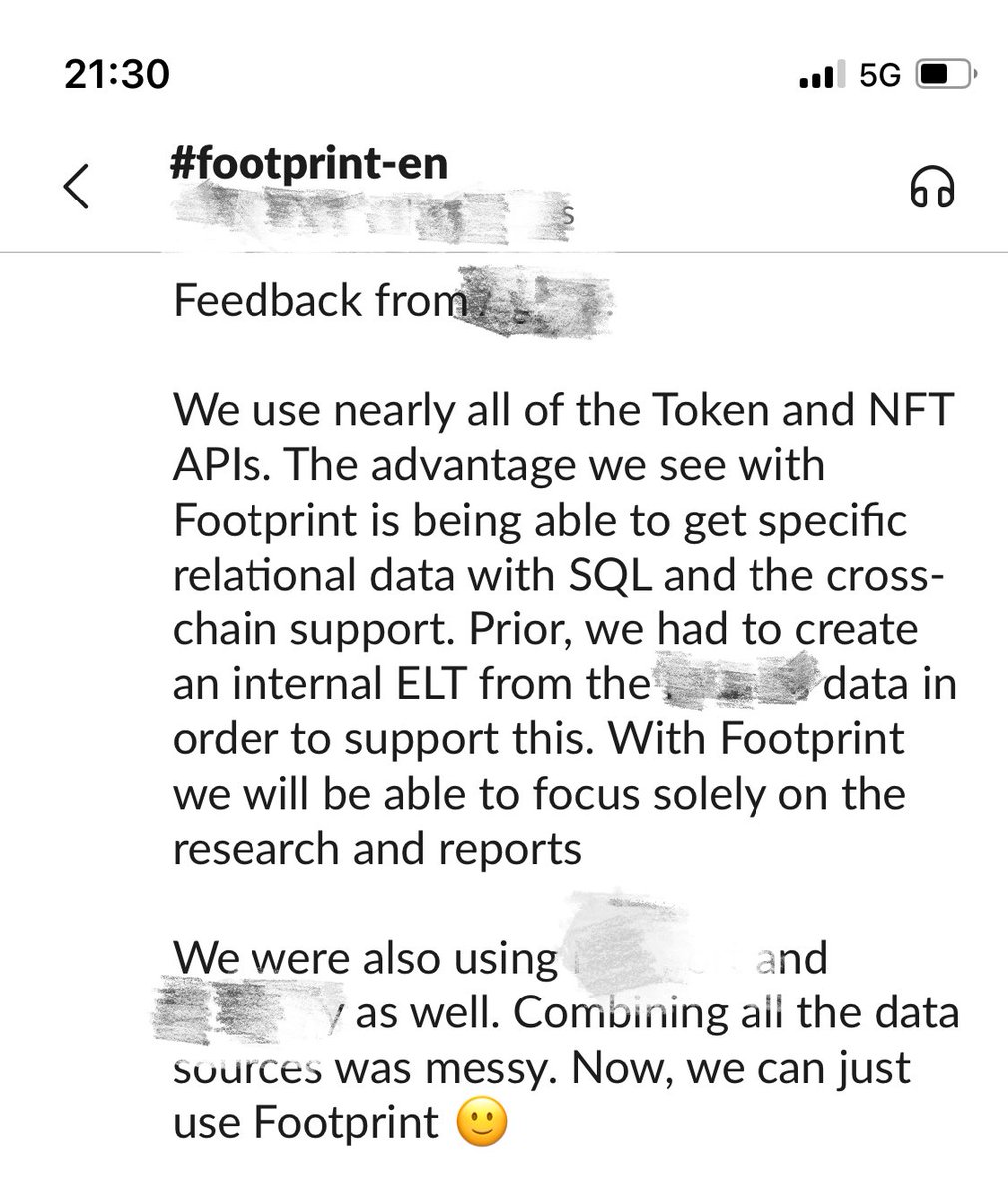 no7wade's tweet image. Client’s feedback , go @Footprint_Data , we build semantics abstraction data layer so hard so that developers could build on top of us much easier with our #blockchain #dataAPI #SQLAPI about #gamefi #NFT
footprint.network/data-api