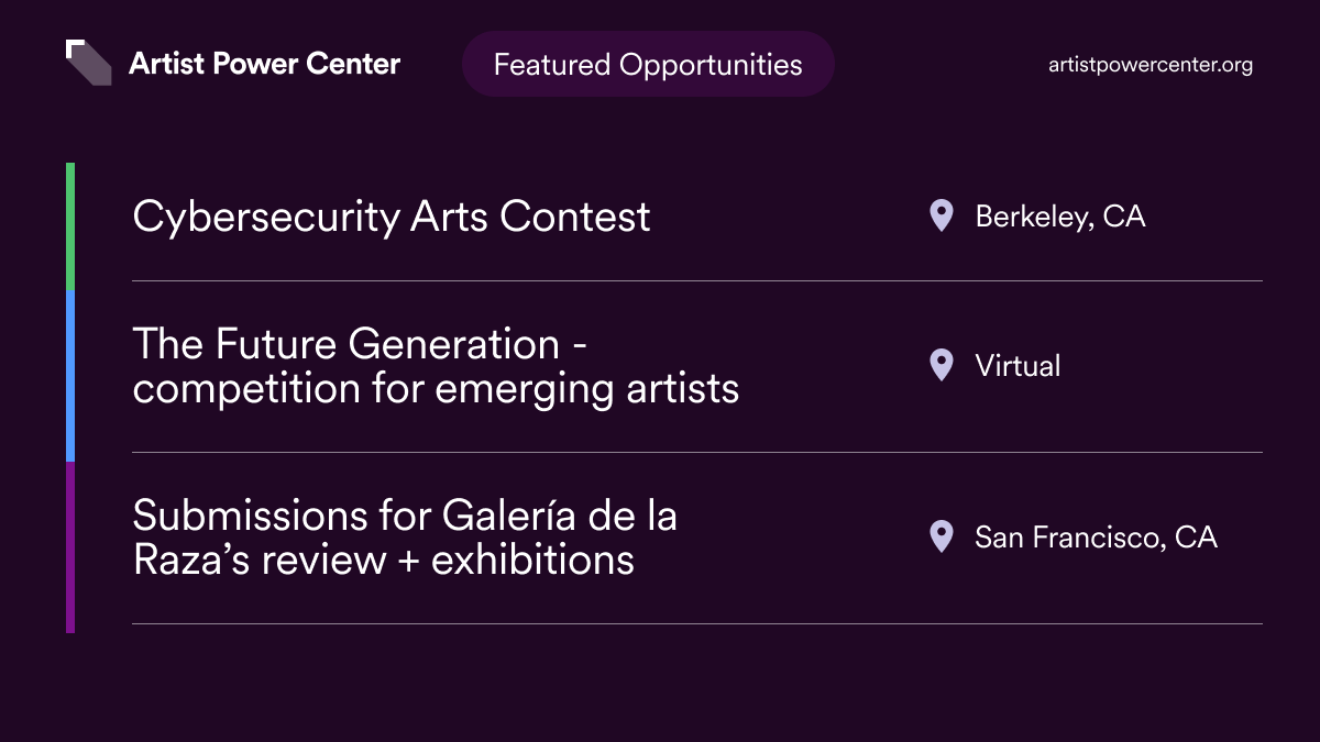 artistpowerybca's tweet photo. The #ArtistPowerCenter is a place for artists to get their creativity on. Whether you're just starting out or have been around the block a few times, we have something for you. Explore opportunities from @CLTCBerkeley, @galeriadelaraza, and more! → https://t.co/tshLv3QirA https://t.co/hDHWPfxKqJ
