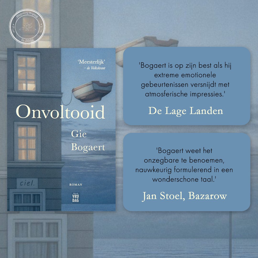 'Bogaert weet het onzegbare te benoemen, nauwkeurig formulerend in een wonderschone taal.'
💙 Jan Stoel over #Onvoltooid van Gie Bogaert: bit.ly/3NbbhcU