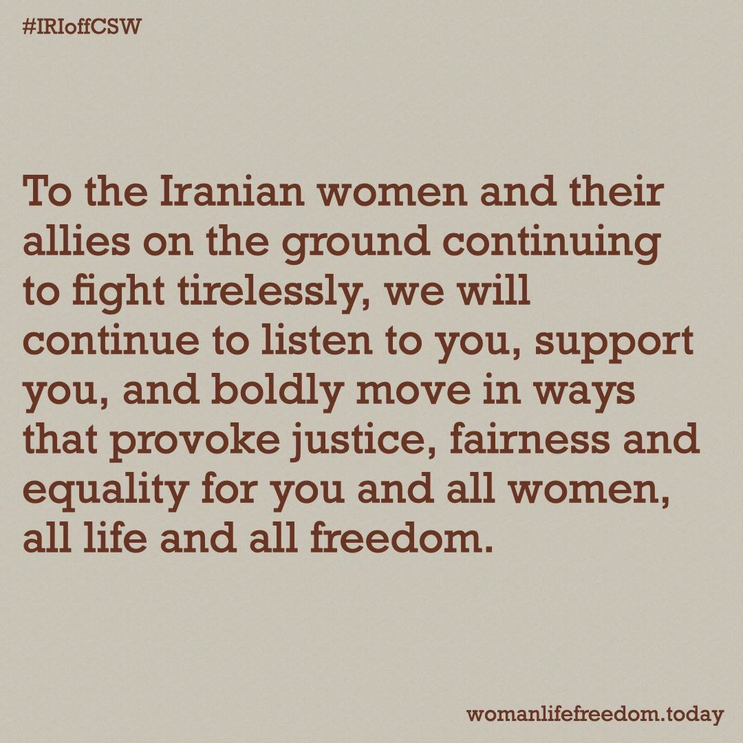 A win for the people of Iran.

There is still so much to do.

#IRIoffCSW