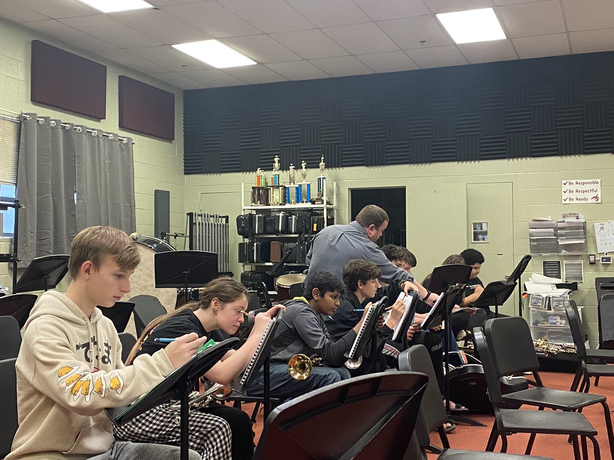 "I'm fixing to publish this! I'm fixing to be famous!" Application of skills in Mr. Joyce's band class! Students are learning how to compose an accompaniment part using a simple chord structure. Not an easy task! Great opportunities w/ Mr. Joyce! <a href="/DMSDragons/">DicksonMiddleSchool</a> <a href="/DMSBand3/">DMS Band</a>