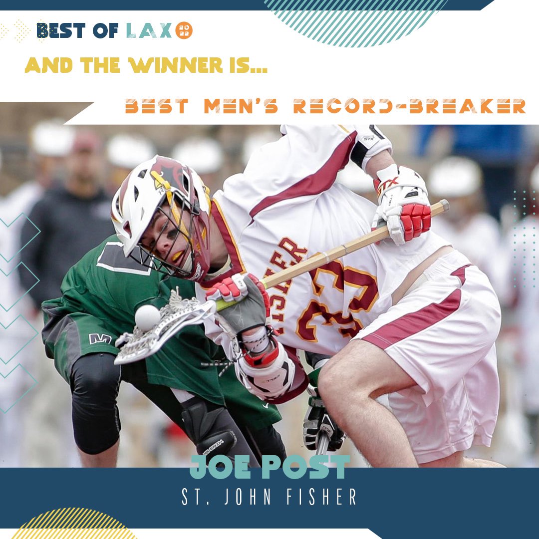 Joe Post won every faceoff and ground ball of his career with a wooden shaft made by his father.

He’s YOUR WINNER for Best Men’s Record-Breaker in #BestOfLax2022!