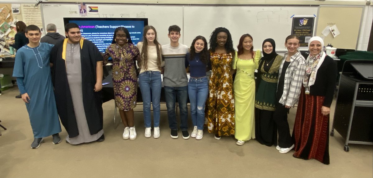 CHSD230's tweet photo. Student voice at its best! Andrew Student leaders presented "One World, Many Cultures," a professional development opportunity for teachers.  Cultures, significant holidays, common misconceptions, and ways teachers can support students of all cultures were discussed. https://t.co/SspVMDlEP1