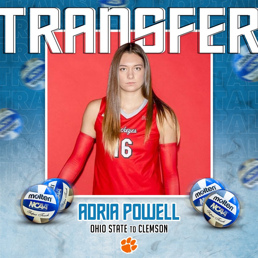𝗧𝗿𝗮𝗻𝘀𝗳𝗲𝗿

✏️: Adria Powell
🏐: Middle Blocker
🎓: Graduate Student
⬅️: Ohio State
➡️: <a href="/ClemsonVB/">Clemson Volleyball 🏐</a> 

#CollegeVBTransfers | #NCAAWVB