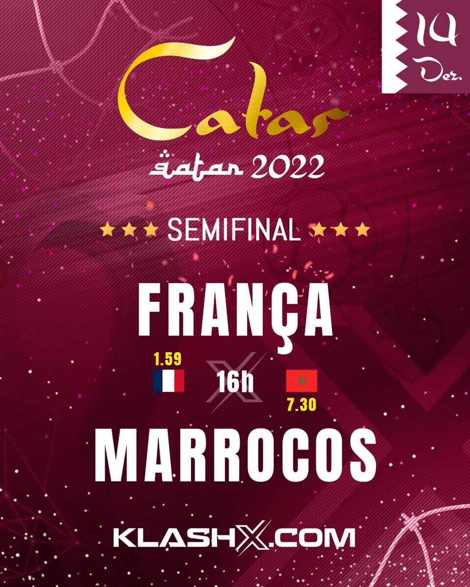 QUEM ENFRENTA A ARGENTINA NA GRANDE FINAL? 👀

França e Marrocos se enfrentam, valendo a última vaga na final da #FIFAWorldCup

Acesse nosso site e aposte ao vivo neste jogaço! 🤑

Link: gaming.klashx.com

#worldcup #france #worldcup2022 #klashx #morocco