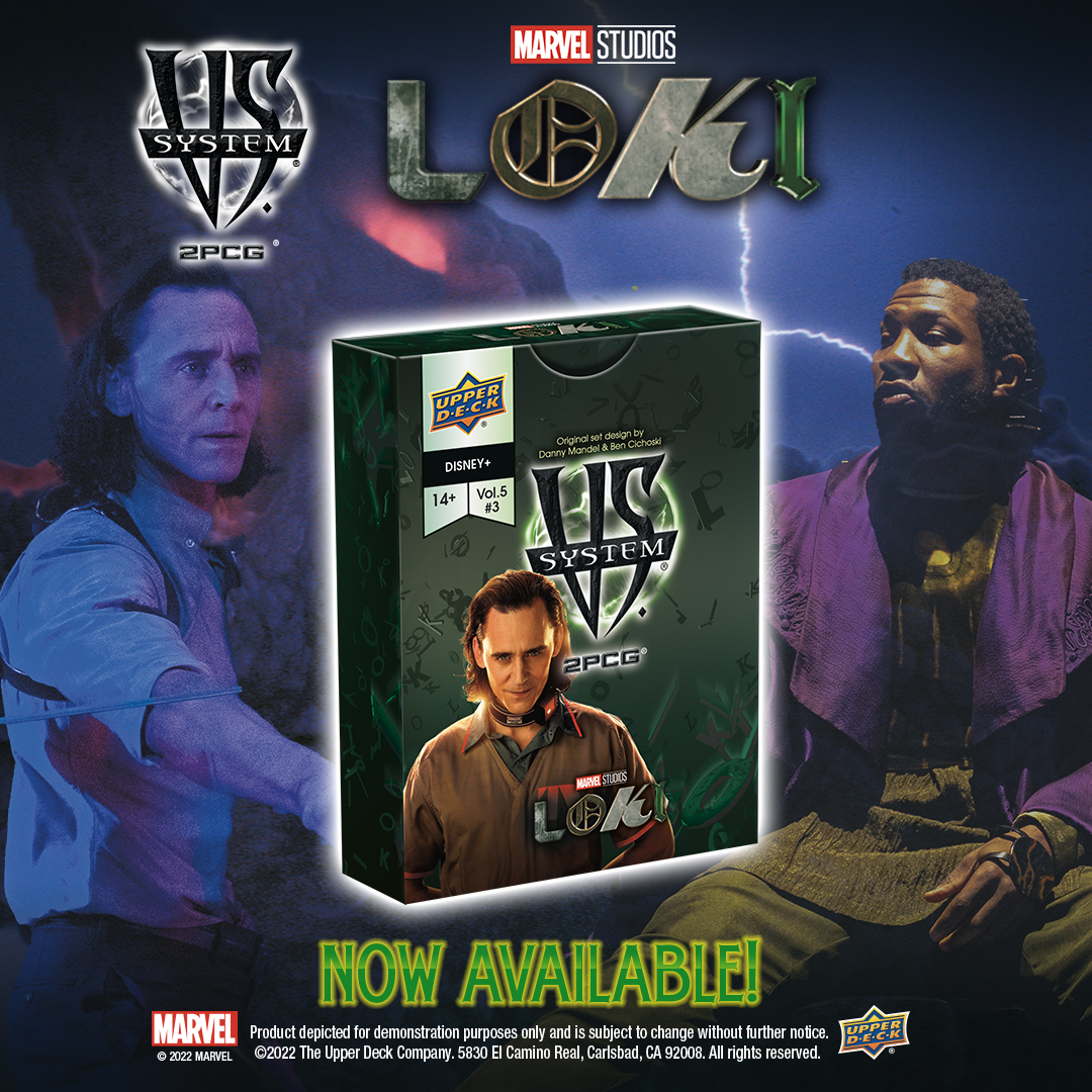 UpperDeckEnt's tweet photo. It wouldn’t be “The Sacred Timeline” without Marvel Studios’ #Loki joining Vs. System 2PCG! Will you, the Loki Variants, and their adversaries escape fate? No need to time-travel - this expansion is available now! https://t.co/5fyNRUtjNz #UpperDeck #Vs2PCG https://t.co/ZHJ04eHV3e