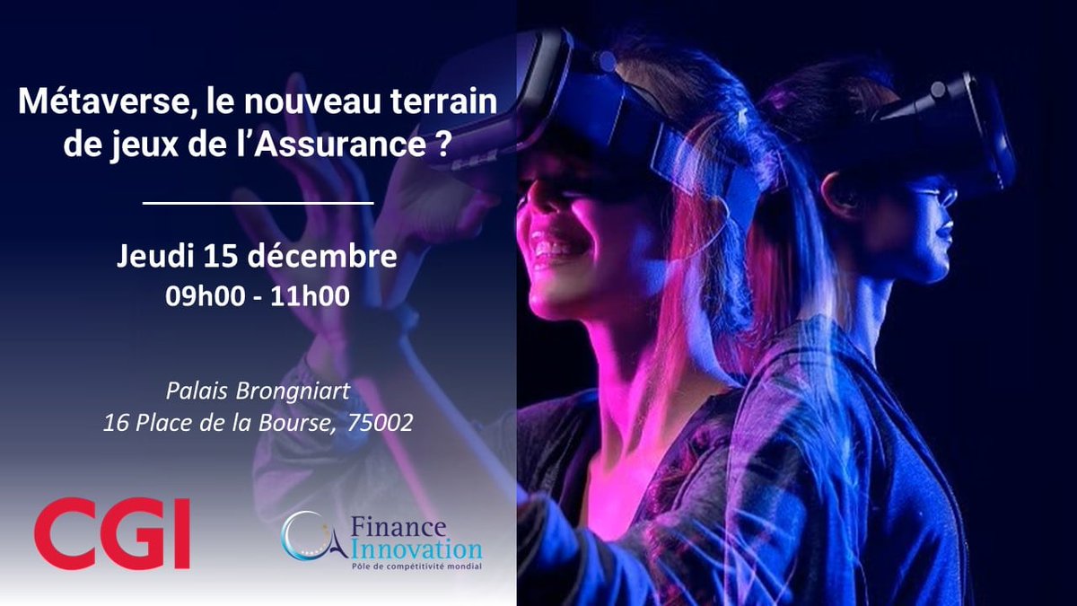 CGI en France (@cgi_fr) on Twitter photo De nouveaux usages autour de la présentation des produits d’assurance et de leur souscription commencent à faire leur chemin dans le #Métaverse.
Rendez-vous demain dès 09h00 pour en savoir plus finance-innovation.org/evenement/meta…
#Assurance #Innovation #CyberAssurance <a href="/financeinnov/">Finance Innovation</a> De nouveaux usages autour de la présentation des produits d’assurance et de leur souscription commencent à faire leur chemin dans le #Métaverse.
Rendez-vous demain dès 09h00 pour en savoir plus finance-innovation.org/evenement/meta…
#Assurance #Innovation #CyberAssurance <a href="/financeinnov/">Finance Innovation</a>