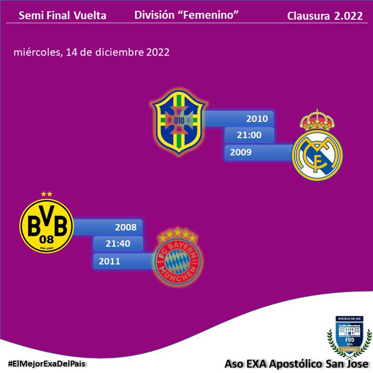 Hoy se define las finalistas del <a href="/exaCASJfemenino/">ExAlumnasCASJ</a> 

Desde las 21hs en el cole

Les esperamos 😎