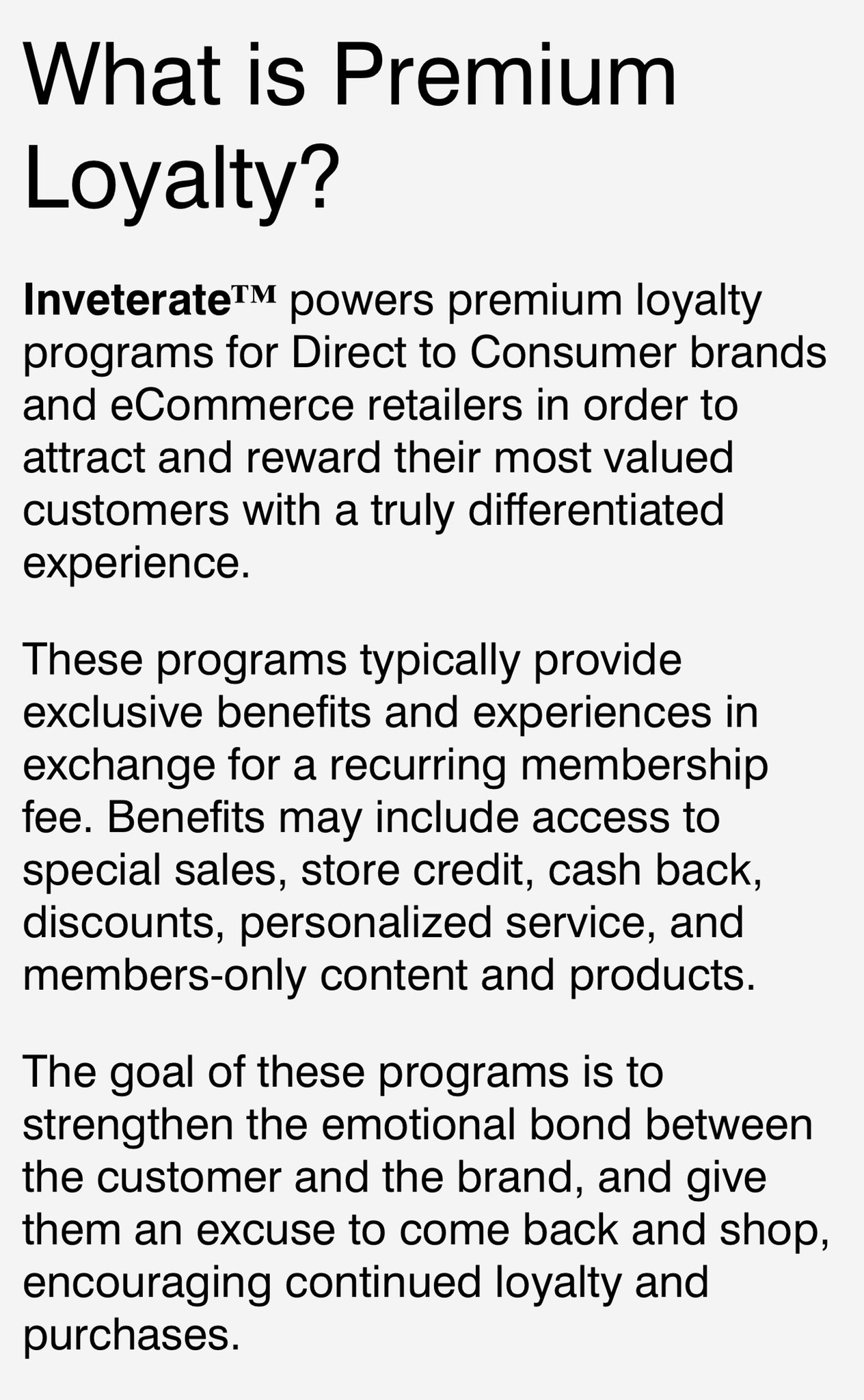 Inveterate Memberships - Reward brand loyalty with tiered membership  programs