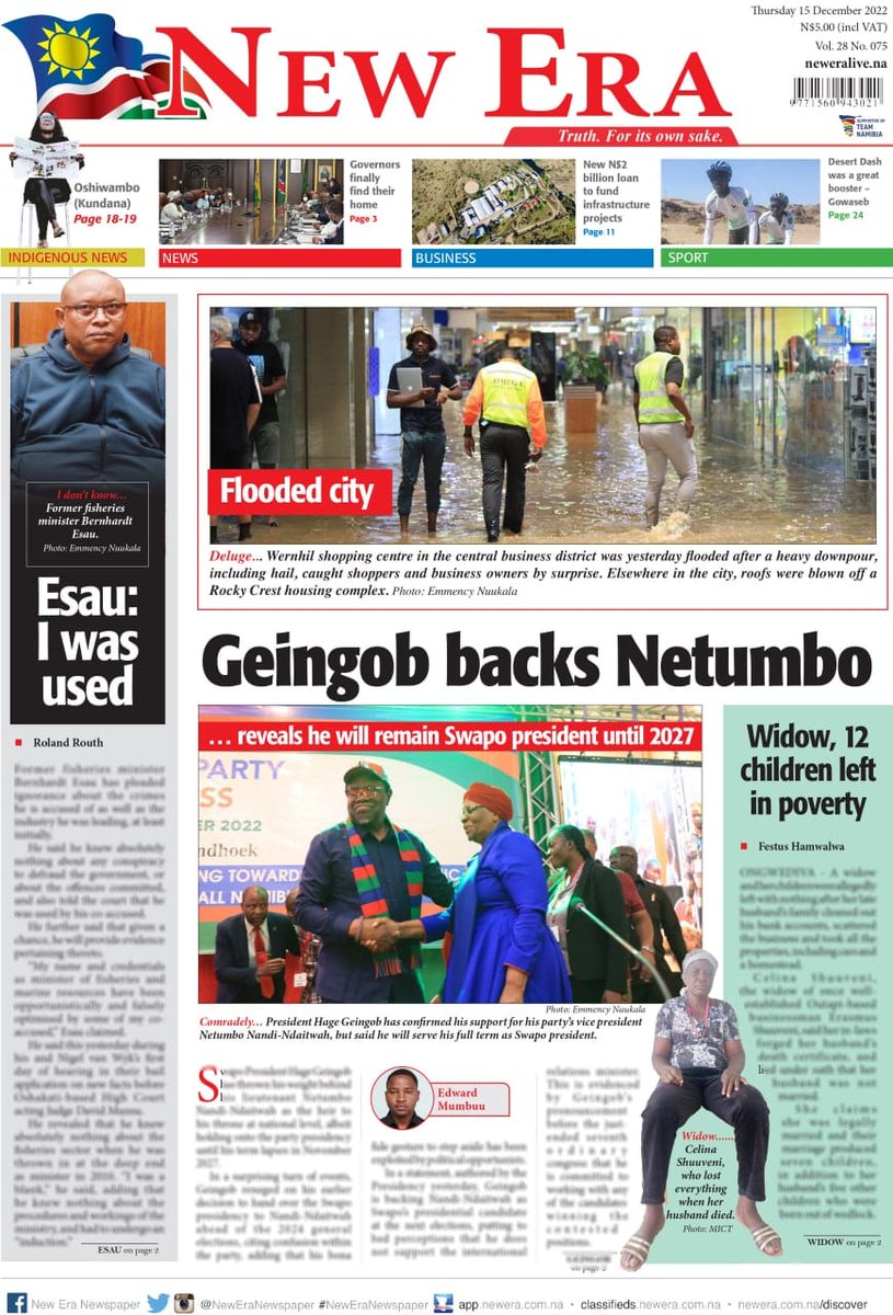 New Era Newspaper on Twitter "In the news tomorrow"