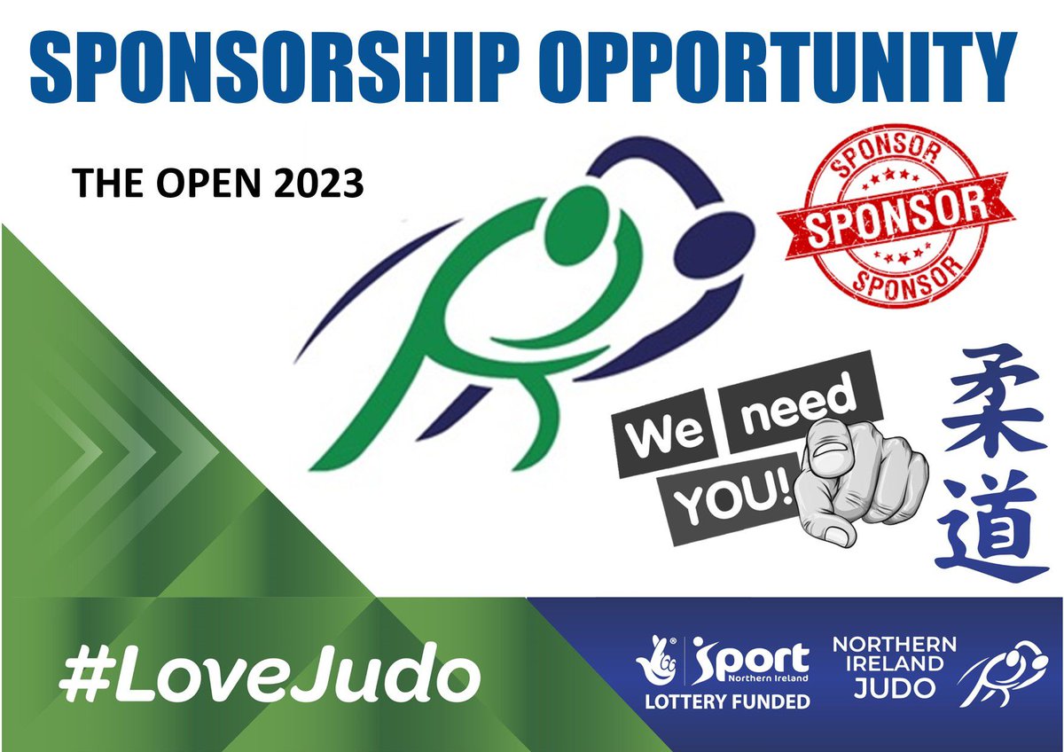 Love Judo? Want to showcase your business, club or even you?   
You can join the “Open Team” and showcase your support as a sponsor of the Northern Ireland Judo Open in 2023!   Find out more about association here nijudo.com/event/northern…