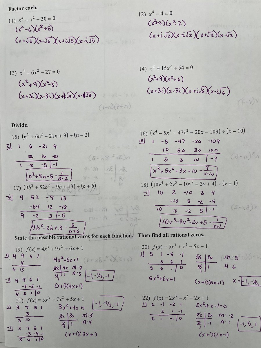 Alg2: polynomial review