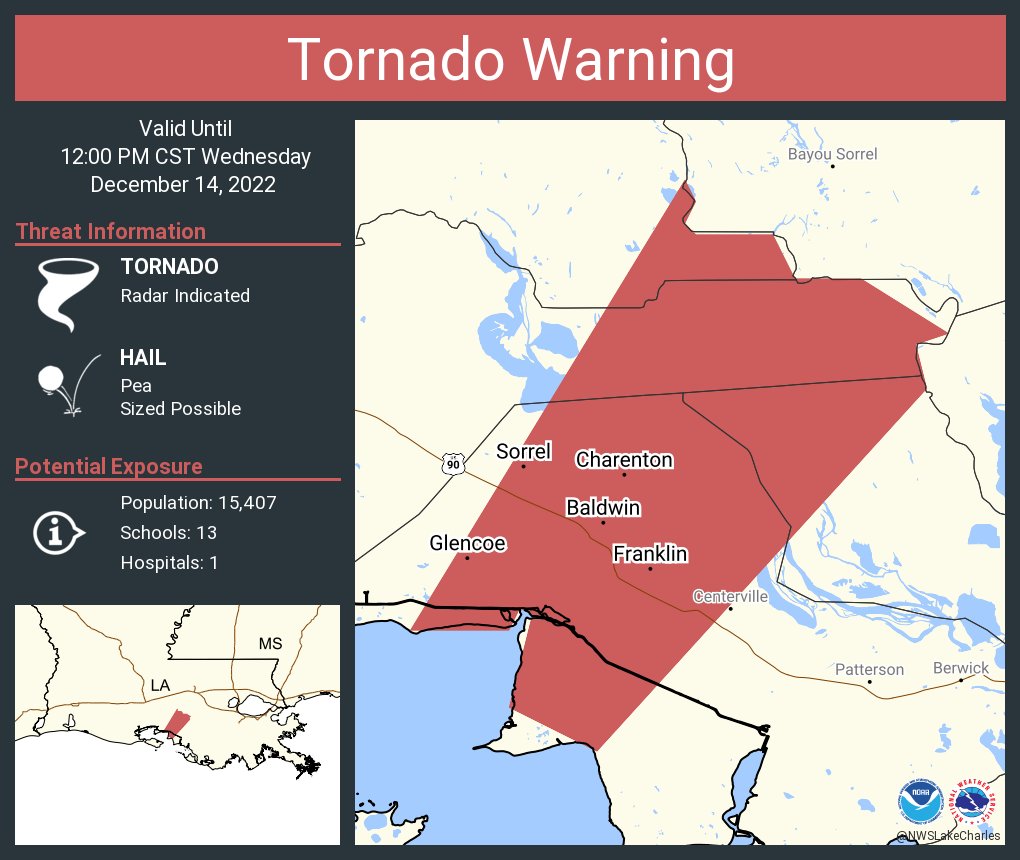 Gov. John Bel Edwards on Twitter "RT NWSLakeCharles Tornado Warning