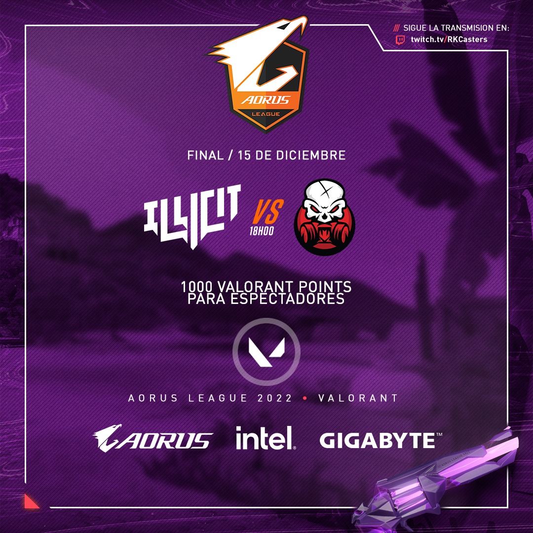 Este 15 de diciembre, llega la final de la #AorusLeague , con premios para los espectadores y el enfrentamiento a mejor de 5 entre <a href="/IllicitG_/">ILLICIT Gaming</a>  VS <a href="/Skullcrackerec/">Skull Cracker Clan</a> 
#Valorant