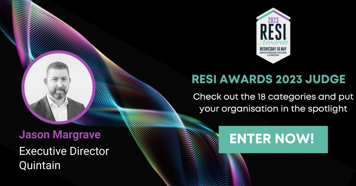 Delighted to have joined the panel of judges for the #RESIAWARDS. <a href="/QuintainLtd/">Quintain</a> is particularly proud to have received the Property Manager trophy this year for <a href="/QuintainLiving/">Quintain Living</a>. Looking forward to reading 2023’s entries!