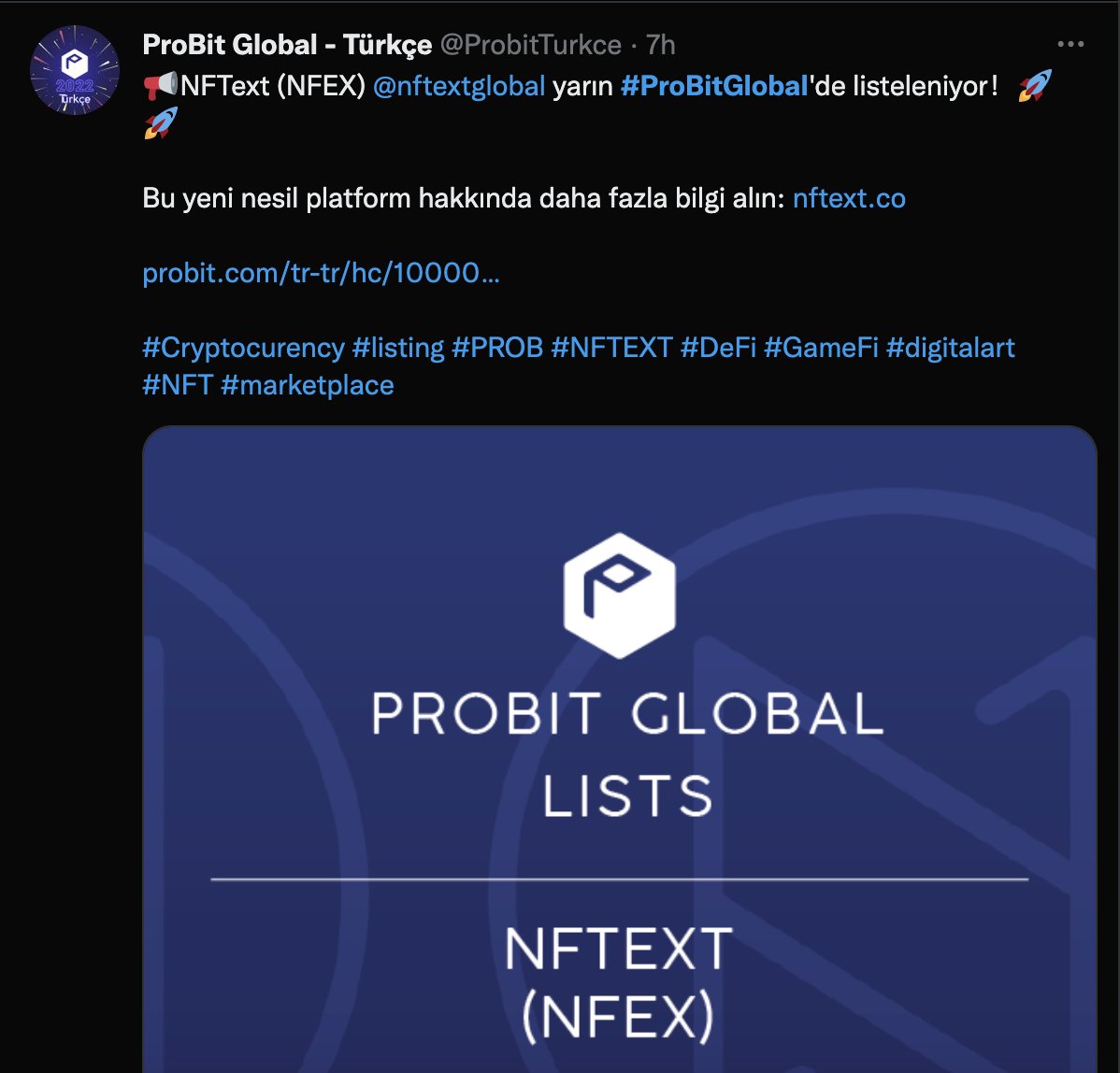 nftextglobal's tweet photo. Our event is promoted and spread to the community of many countries, thank you.

#NFText #ProBitGlobal #Crypto #newlisting https://t.co/uJWRVUYZTo