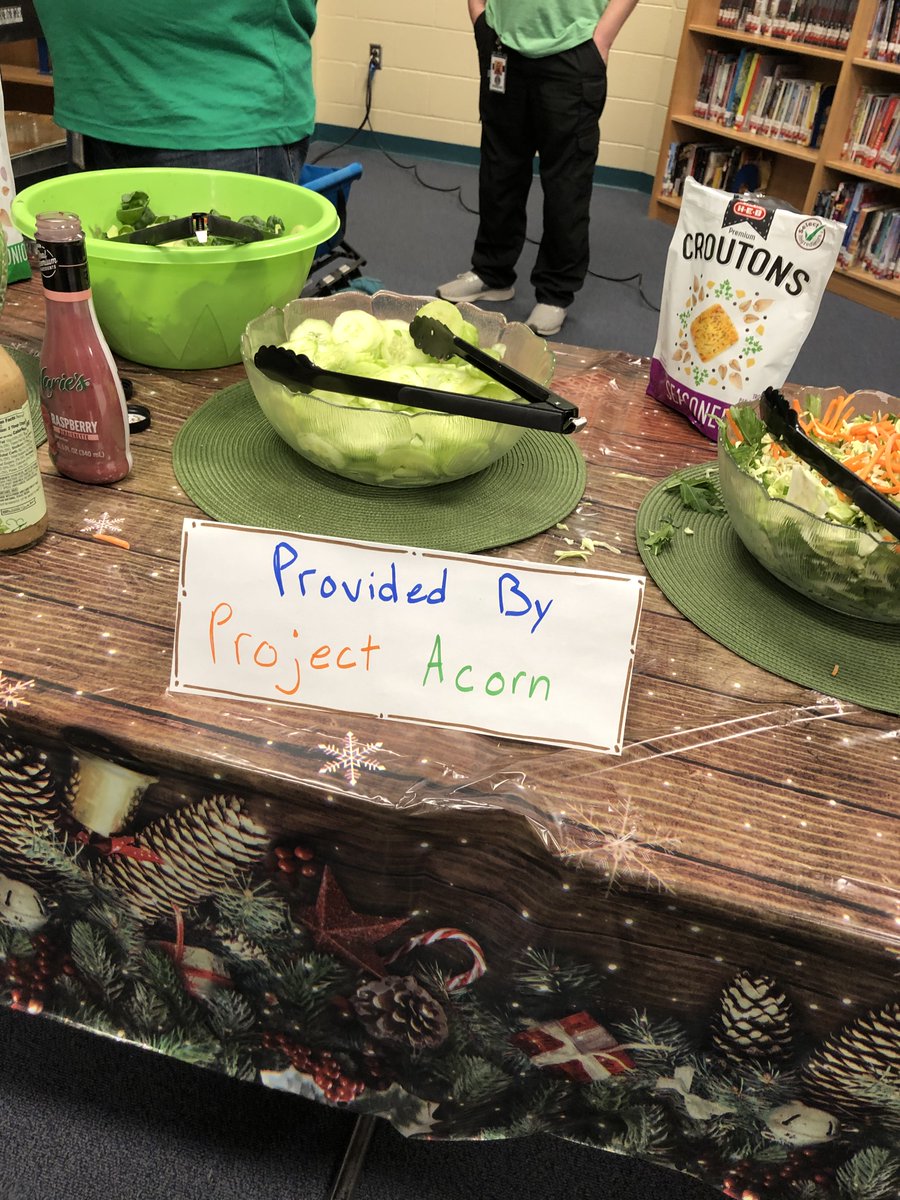 AcornSkyhawk's tweet photo. From Garden to Table once more. Provided Salads for our wonderful teacher luncheon. Thank you @WholeFoods #SkyhawkPride  #SkyhawkCheer Thank you @Vgrona1 for making the salas using our harvest &amp; @SonnenMartinez for your help!  @NISDStinson @msmluna13 #CaminoLane #collaborators https://t.co/e7RzVK95At