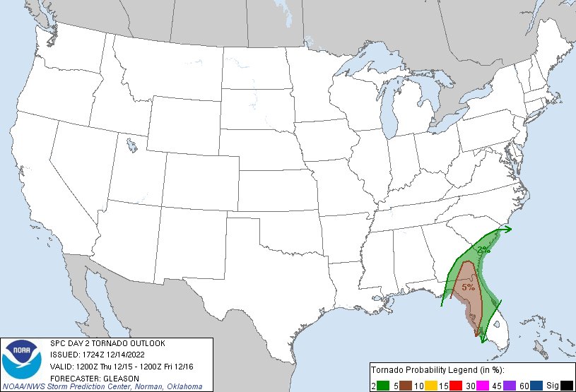 Tornado chances for tomorrow Thursday expanded more into Florida to watch... spaghettimodels.com