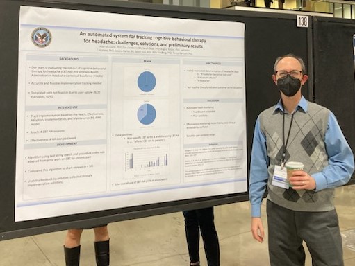 VA_EXTEND_QUERI's tweet photo. EXTEND QUERI had two successful poster sessions at #DIScience2022! Sean Baird: "Using custom reporting to nudge implementation forward in a new VA national initiative." Dr. Alan Mcguire: "An automated system for tracking cognitive behavioral therapy for headache" https://t.co/ZWISKYwAtQ