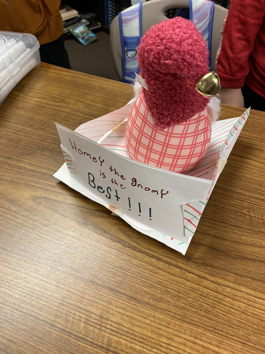 Holiday STEM Challenge! Can you build a sleigh for Homie the Gnomie? He looks like he’s as light as a feather, but he’s weighted on the bottom. Good luck! <a href="/TWEHowl/">Tom Wilson Elementary</a>