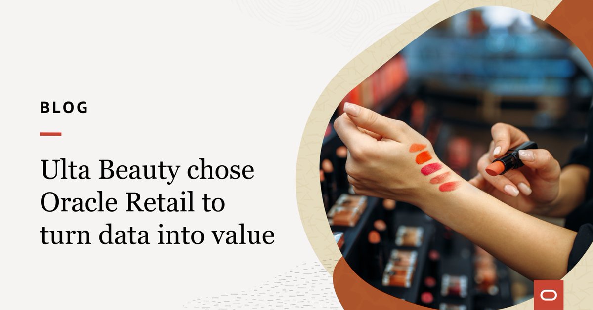 Oracle Retail (@oracleretail) on Twitter photo We are delighted to expand our partnership with <a href="/ultabeauty/">Ulta Beauty</a> to maximize inventory productivity and improve the #CX with the #cloud. Thank you for letting us feature you in the Q2 Earnings announcement. social.ora.cl/60183Gcvm We are delighted to expand our partnership with <a href="/ultabeauty/">Ulta Beauty</a> to maximize inventory productivity and improve the #CX with the #cloud. Thank you for letting us feature you in the Q2 Earnings announcement. social.ora.cl/60183Gcvm