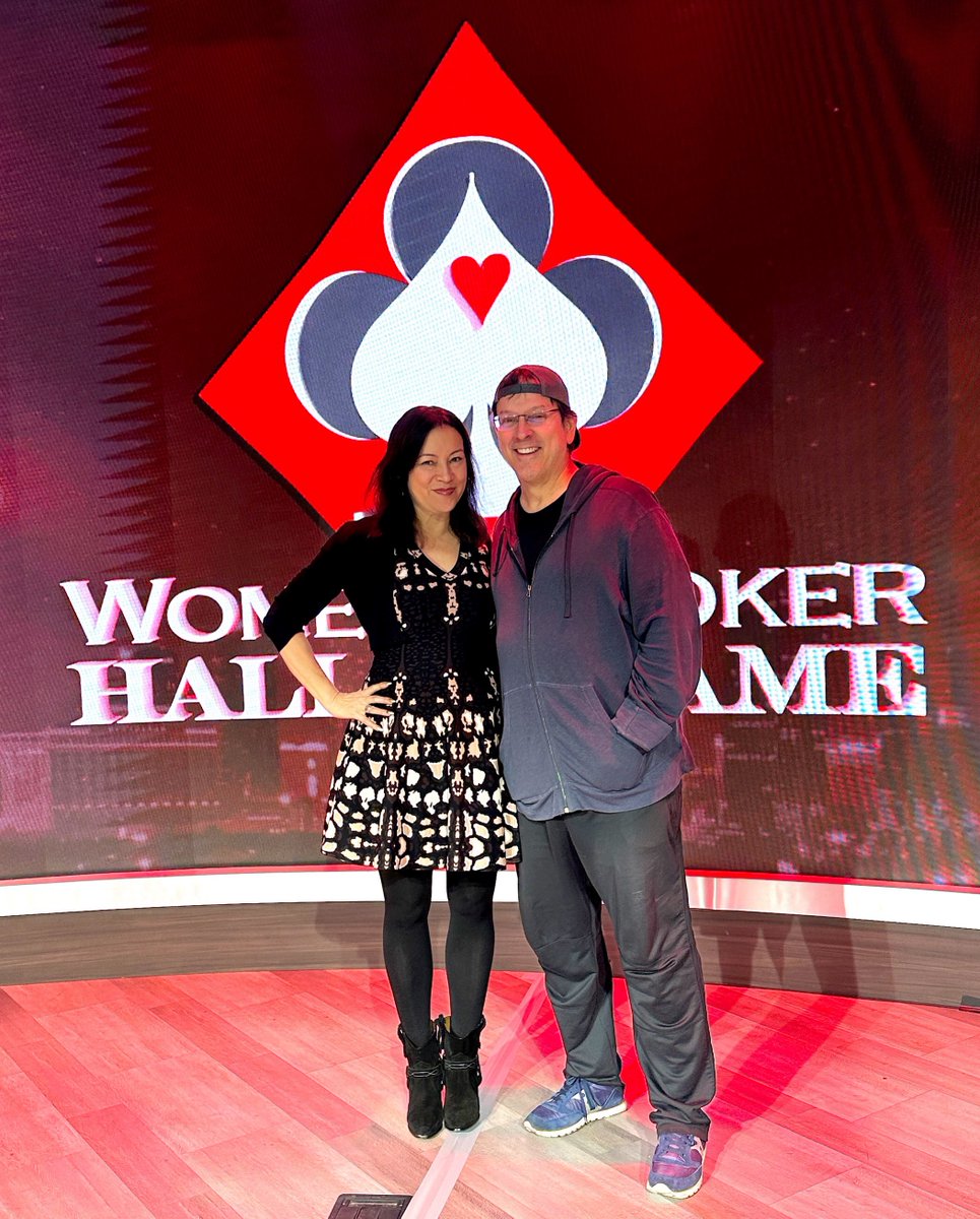 JenniferTilly's tweet photo. Here’s @PhilLaak and I rehearsing for the #WomensPokerHallofFame ceremony where I will be inducted later on today. If you want to catch it it’s streaming live on @PokerGO on YouTube today 11pmPT @WIPHOF https://t.co/EJK8nFI3ox
